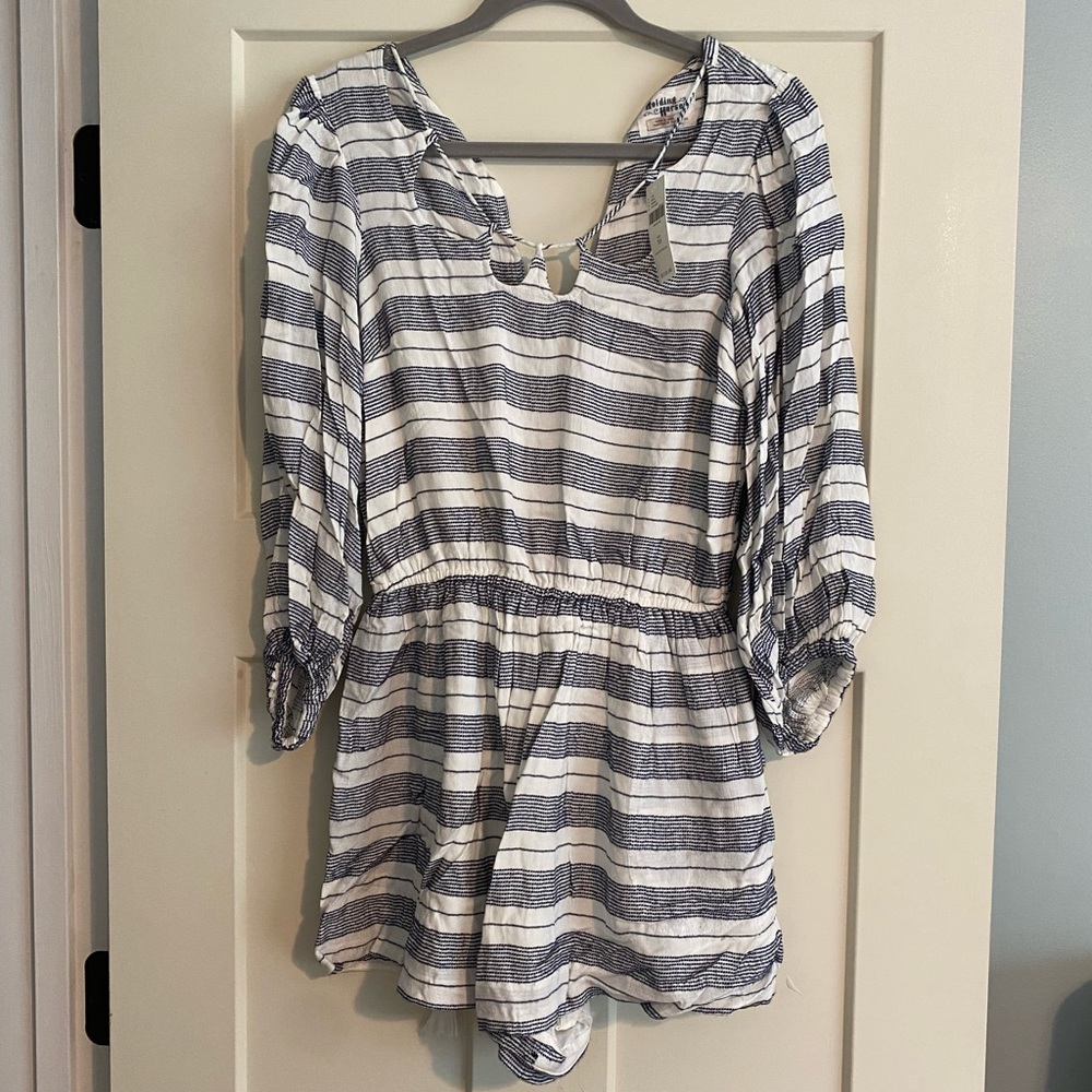 Anthropologie Holding Horses Striped Romper- XS
